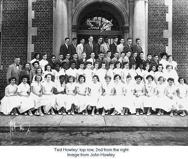 1952
First Row: #6 Charles Gibson, #9 Ted Howley
Third Row: #1 VP Mr. Hartley, #2 Teacher Ms. Hendershot, #3 Principal Ms.Yelton, #6 Lois Jordan, #7 Delores Watts, #8 Bernice Patterson, #17 Lorraine Zachary
Fourth (bottom) Row: #5 Maude Baltimore

Image from John Howley
