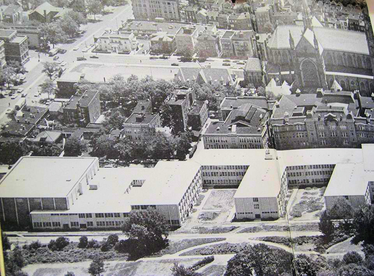 Sacred Heart Cathedral, old Barringer HS & new Barringer HS
