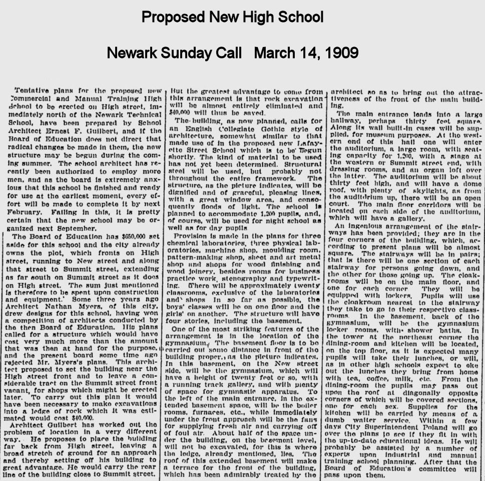 Proposed New High School
1909

