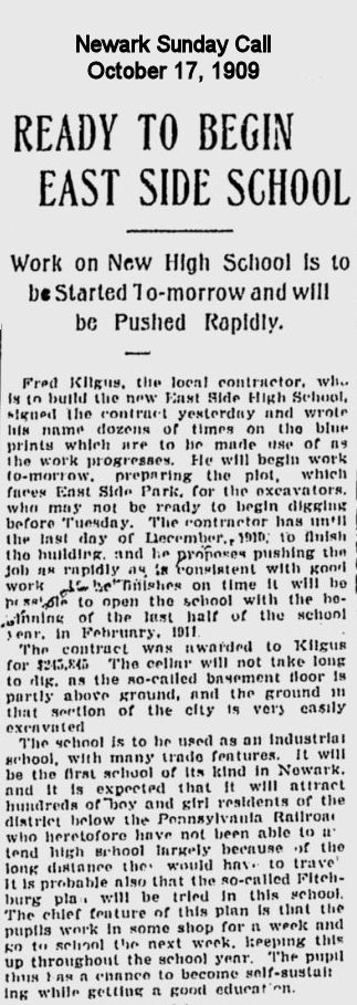 Ready to Begin East Side School
1909
