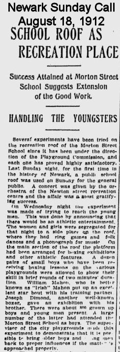 School Roof as Recreation Place
August 18, 1912
