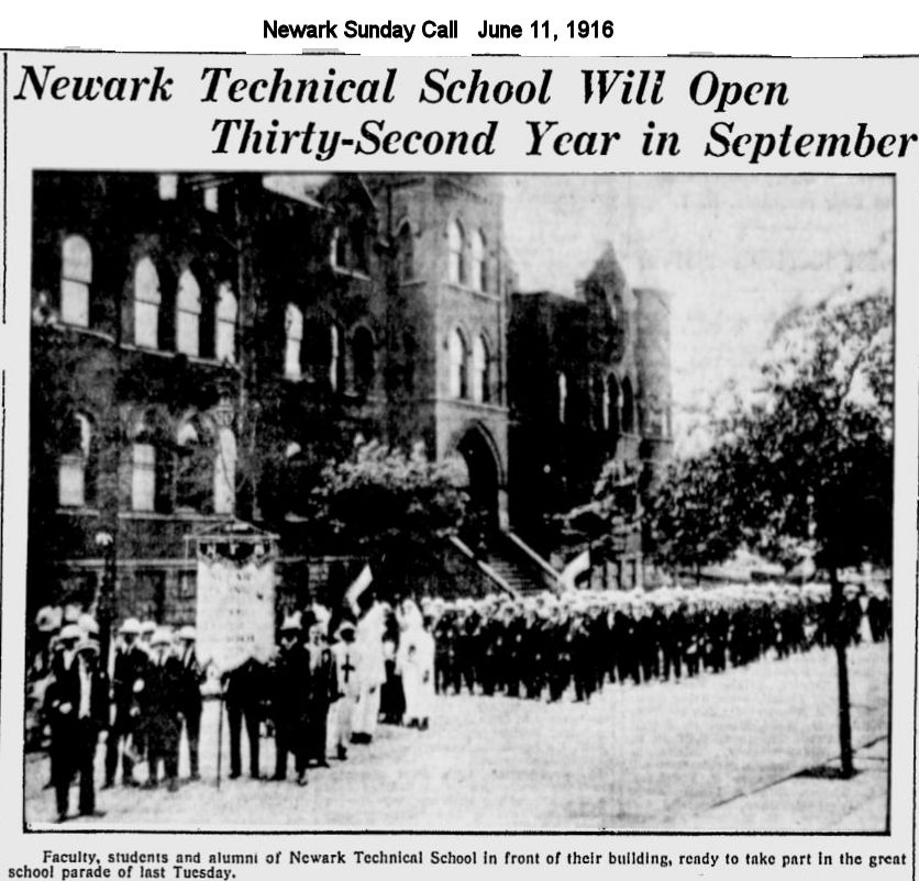 Newark Technical School Will Open Thirty-Second Year in September
1916
