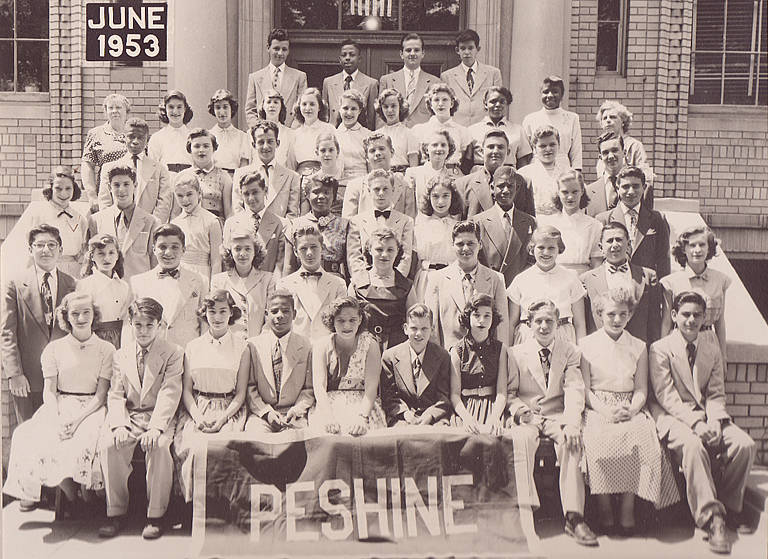 1953
Photo from Lynn Lipton

Top row: #1 Anatole Harkoje, #2 Sam Cole, #3 Harold Gold, #4 David Wolkstein
Second Row: #1 Teacher, #2 Marie Ciccino, #3 Judy Schwartz, #4Arlene Rothman, #5 Iris Denner, #6 Fay Bardin, #8  Helen Metzger, #9 Gwendalyn Tate
Third Row: #2 Shiela Wildorf, #4 Ethel Tunis, #5 Robert Goetze, #7 Herbert Brodsky, #9 Burton Dubowy
Fourth Row: #1 Liane Lichtenberg, #2 Ronald Minzer,  #3 Lynn Chasen, #4 Joel Cohen, #5 Shirley Cummins, #6 Richard Nielson, #7 Audrey Gold, #9 Michelle Castel, #10 Sanford Hertzfeld
Fifth Row: #1 Martin Fendrich, #2 Miriam Perlman, #3 Martin Bedrock, #4 Ann Resner, #5 James Monahan, #9 Norman Siminoff, #10 Alva Devlin 
Sixth Row: #1 Michele Nadeau, #2 Herbert Jacobson, #3 Linda Lewin, #5 Charlene Sherman, #7 Susan Riegelhaupt, #8 Richard Cypra, #9 Ruth Lerner better known as Moi, #10 Jack Cohen.
